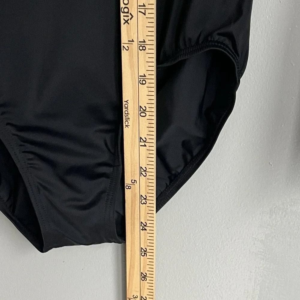 Weissman Dance Leotard Mock Neck Black Long Sleeve Girls Youth Child Large NWT
